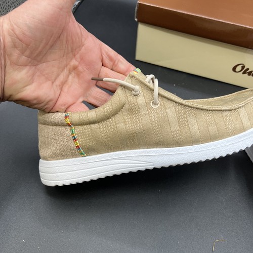 Outwoods Tan Canvas Slip On Loafers Flats Shoes Casual Womens Size 9 - Picture 9 of 11