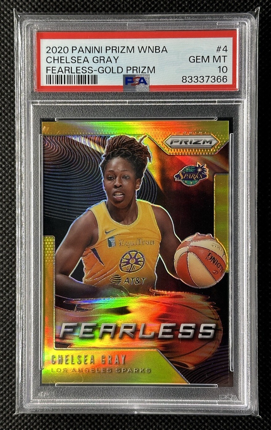 2020 Panini Prizm WNBA Chelsea Gray Fearless Gold /10 PSA 10