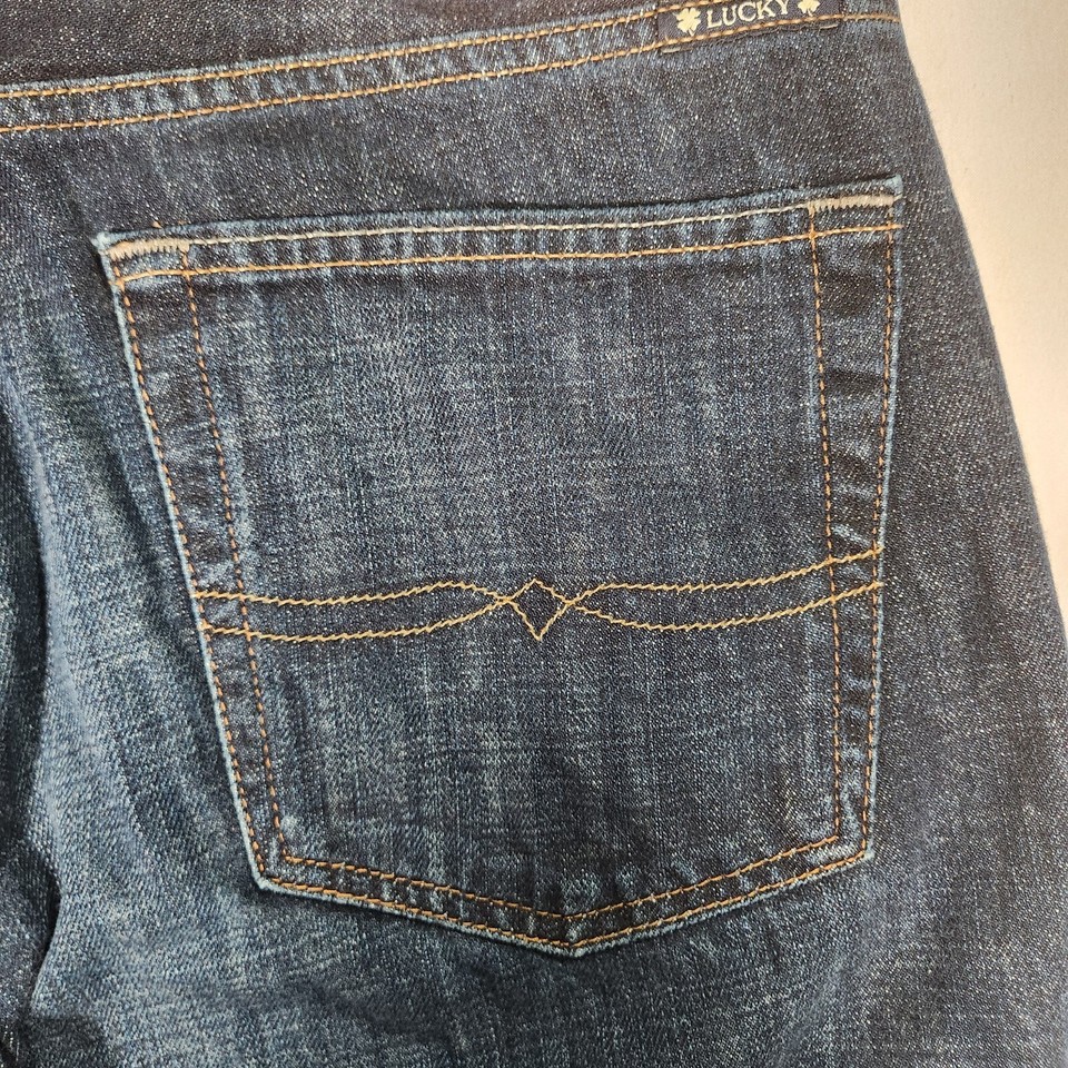 Lucky Brand Jeans Mens 33x30 Blue 181 Relaxed Straight Dark Wash Denim