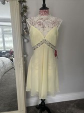 Brand New Tags Elise Ryan Yellow Lace Prom Dress Wedding Bridesmaid Size 10