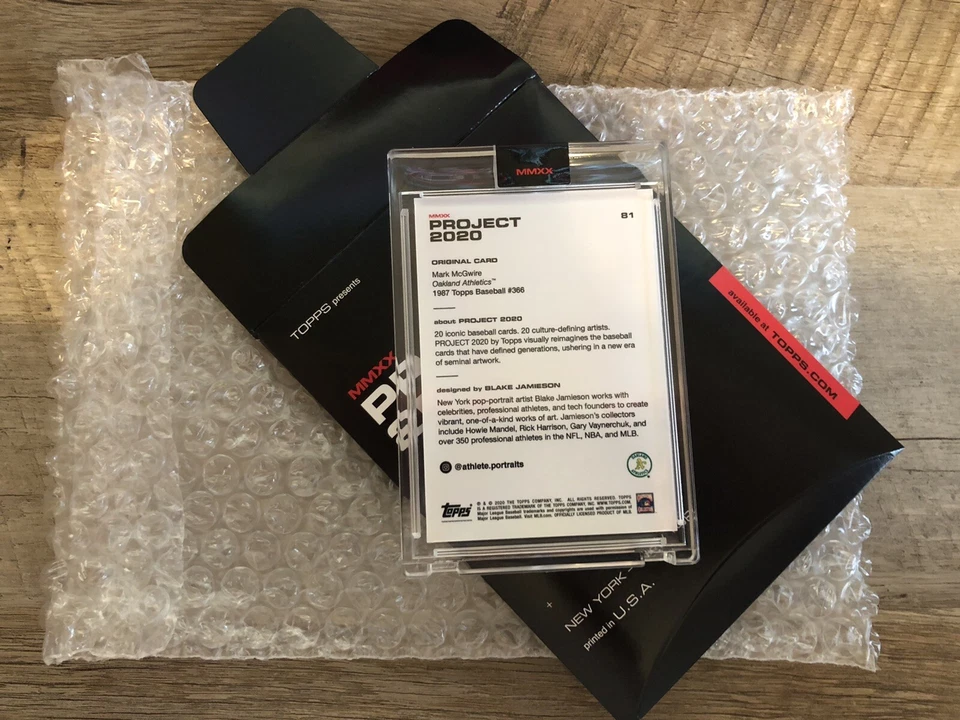 Topps Project 2020 MARK MCGWIRE Card #81 by  Blake Jamieson - Athletics IN HAND - Image 2 of 2