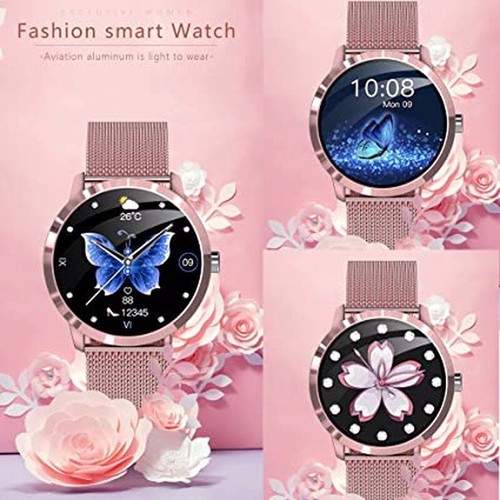 Smartwatch Damen, 1.09 Zoll Touch Fitnessuhr, Wasserdicht, Armbanduhr ÖZEN SAAT - Bild 2 von 7