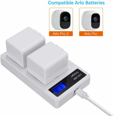 2-Pack 2440mAh A-1 A-1B Battery LCD Charging Station for Arlo