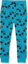 Disney Boy's Blue Mickey Bolt Zip-Pocket Fleece Jogger Pants - Size: L