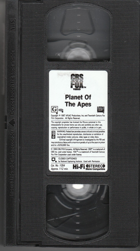PLANET OF THE APES - Charlton Heston; Roddy McDowall (VHS, 1990) NEAR MINT/MINT - Picture 3 of 3