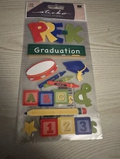 EK Success Pre-K Graduation Sticker Scrapbooking Crayons Blocks Cap gown