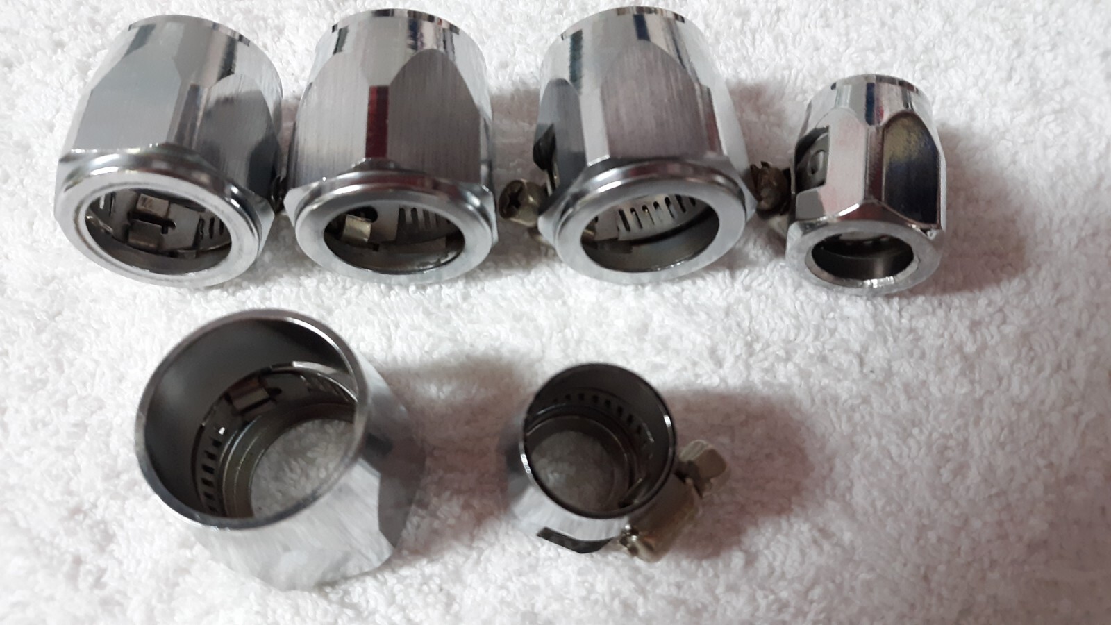 Chrome Hose Clamp Cover Finishers for AN10 AN6 Parker Push Lock