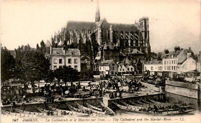 AMIENS, La Cathédrale, Marché sur l'eau, BRIS, Correspondance, Postcard