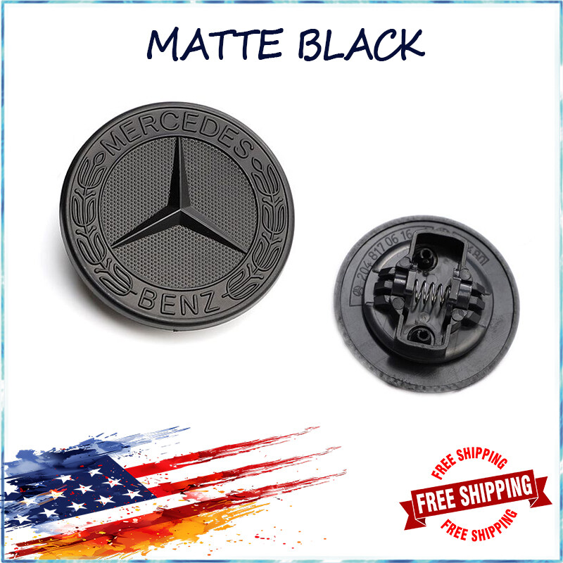 Matte Black Flat Laurel Wreath Hood Emblem for Mercedes E W213 W238 W212