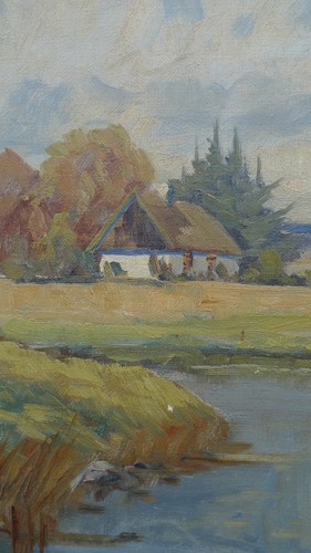 ARTISTA DANÉS HILBERT JENSEN *1911 - PAISAJE IDÍLICO DE VERANO - ACEITE/LW 111x76,5 - Imagen 8 de 12