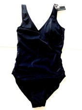 Womens swimming costume black flat tummy tech mariemeili padded UK size 10 (S)