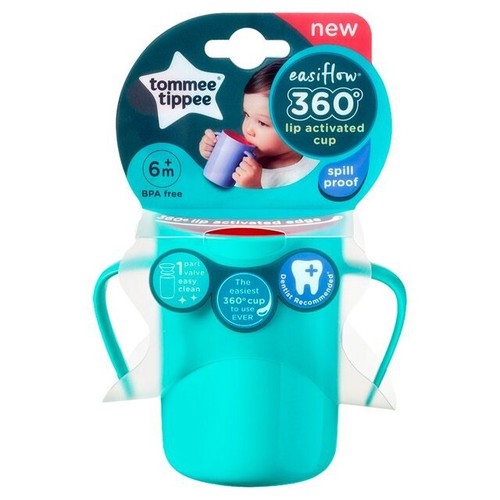 NEW Tommee Tippee Easiflow 360 200ml Baby Cup In Aqua