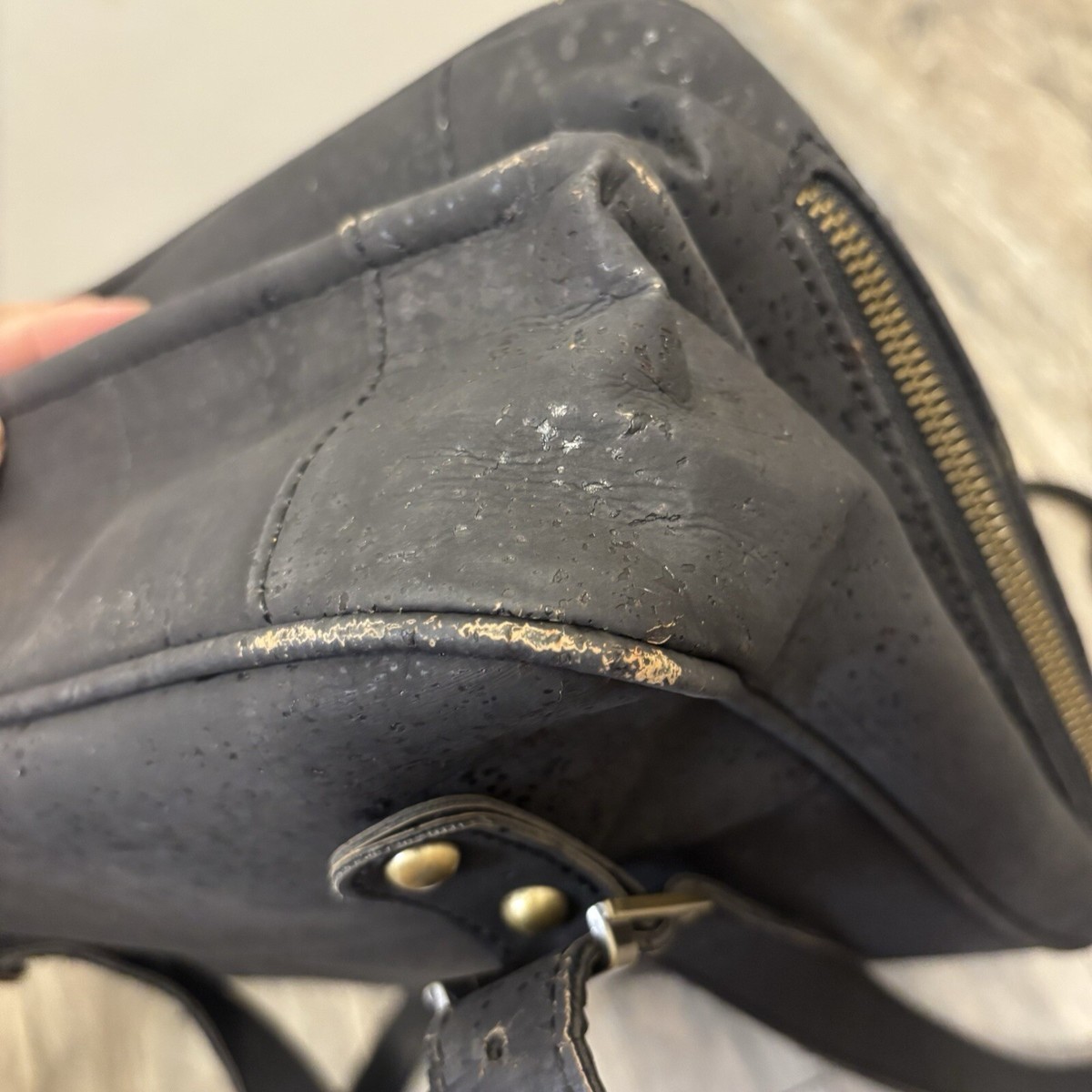 (VEGAN) La Flore bobobark Black Premium Cork Backpack Laflore Paris Bobobark (Vegan) Black Premium Cork Backpack  main image 2