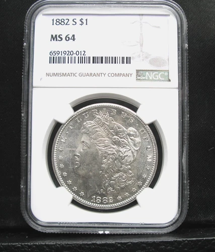 1882-S Morgan Silver Dollar uncirculated NGC MS 64