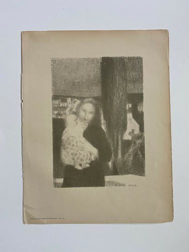 ORIGINAL LITHOGRAPH BY MAURICE DENIS, 'MOTHER AND CHILD", 1897. - Picture 2 of 5