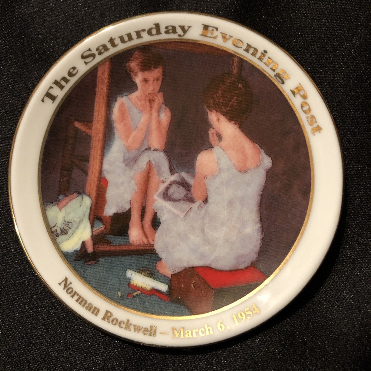 ロックウェルSaturday Evening Post 1954 The Saturday Evening Post Norman Rockwell March 6, 1954 4” Plate