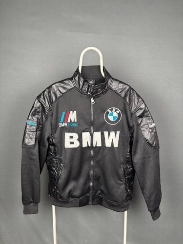 BMW Mens Motorsport Jacket Size L Black Long Sleeve Zipper Racing Coat