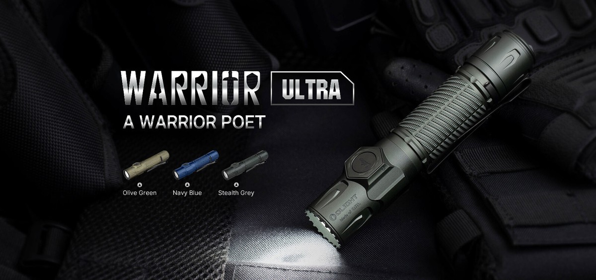Olight Warrior Ultra 2500 Lumens Tactical Flashlight, OAL