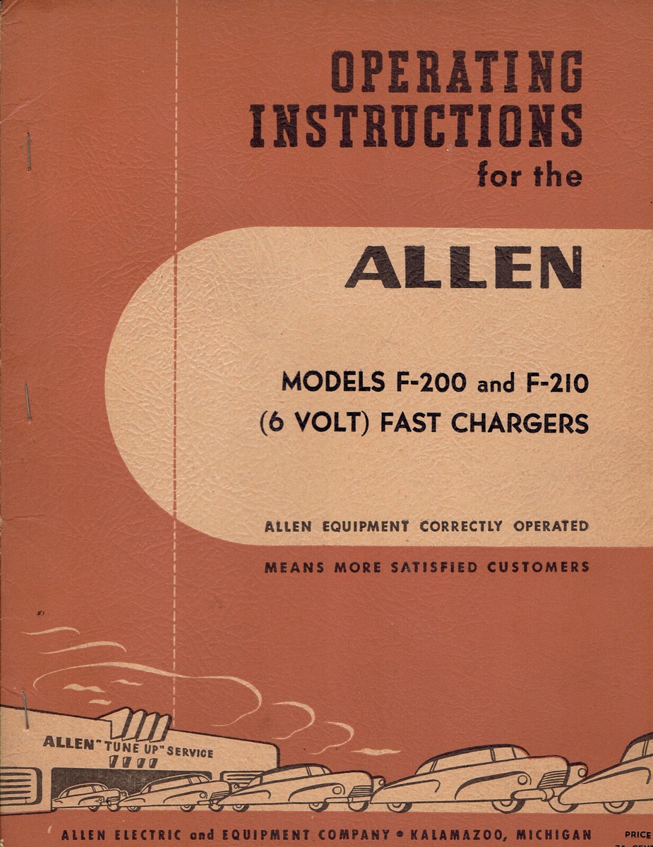 Vintage 1948-52 Operating Manuals: Allen Electric and Equipment Co