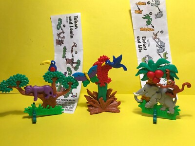 L25 - 3 deutsche Kinder 1995 + 2 BPZ - PUZZLE Kunststoff 3D Tiere aus Afrika