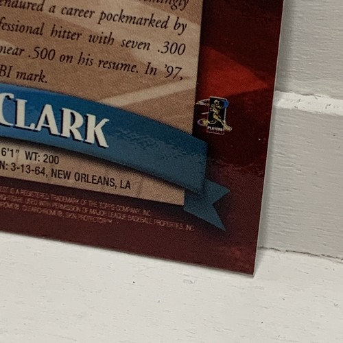 1998 Topps Finest with Protector intact Prism effect Will Clark - Near Mint #68 - Picture 7 of 12