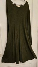 Dark Olive Green Sweater Dress, Artisan NY, Small