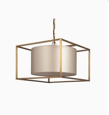 Heathfield & Co Derwent Medium Cube Pendent Antique Brass