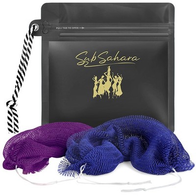 African Net Sponge - 2 Pieces Authentic Exfoliating Scrubber for Face & Body