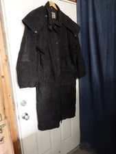 Western  South Wind  Duster  Heavy Suede Leather Ranch Coat  Large Cowboy w cape