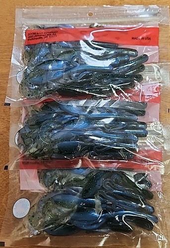 Lot Of 3. Zoom Baby Brush Hog 4'' Watermelon Blue Flash. 12pk. 36 Total Baits. - Picture 3 of 4