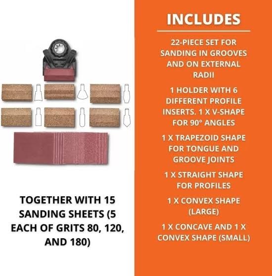 FEIN Profile Sanding Set - Starlock Plus (22 Piece) - 63810031010