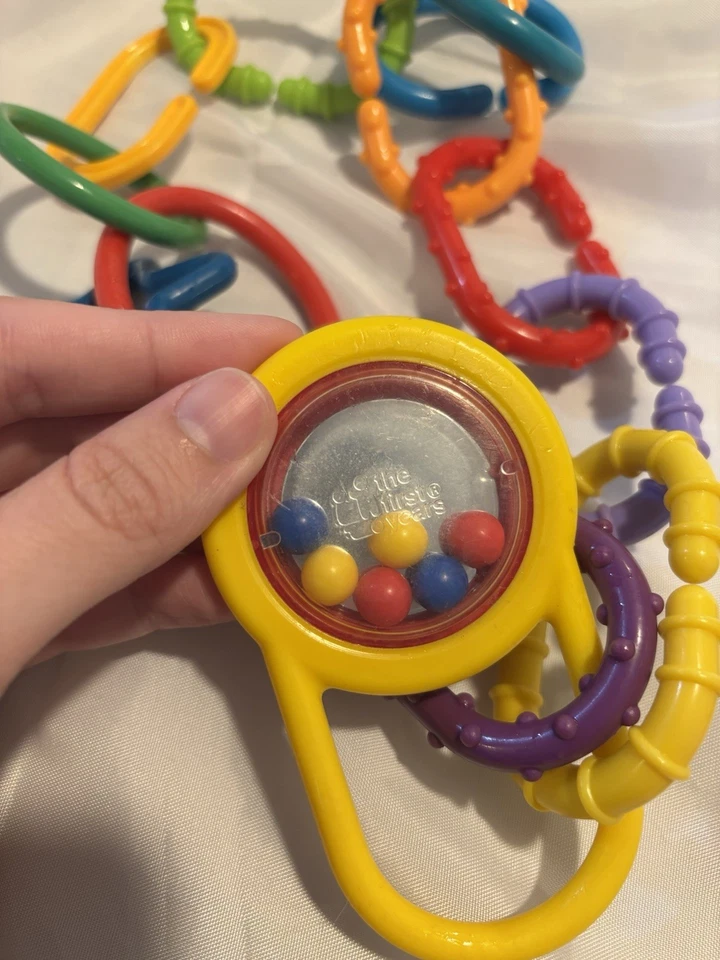 批量 2 件 复古 1990 年代 The First Years Fruits 摇铃 Links 磨牙玩具 牙胶 — 第 2/4 张图片