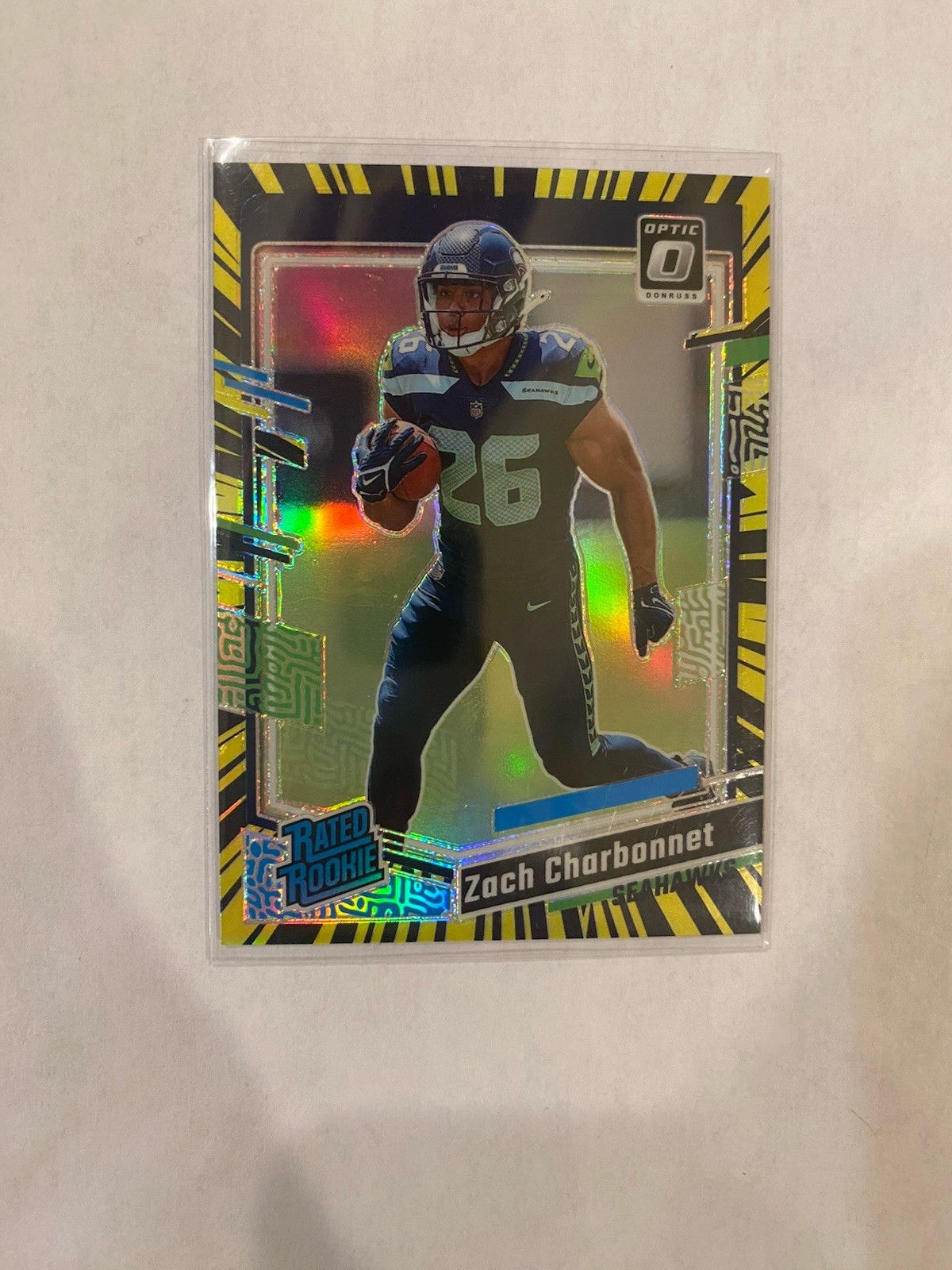 2023 Optic Zach Charbonnet Rated Rookie Electricity #/69 RC #294 SEA Seahawks