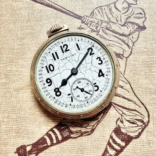 Hamilton Antique 992B 21 Jewels Railroad Pocket Watch - 10K Gold - 925 Grade