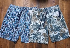 Lot of 2 Lands End Swim Trunks Hydro Liner UPF50 Wicking Size S 3-Pocket - NWT
