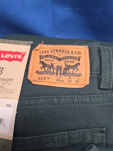 Levis 513 Youth Jeans 20 Reg 30 x 30 Pine Green Slim Fit Straight Leg 2 Pairs - Picture 5 of 9