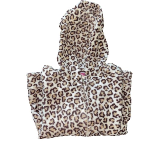 Energie Leopard Fleece Girls Hooded Full Zip Long Sleeve Jacket Size M - Picture 8 of 8