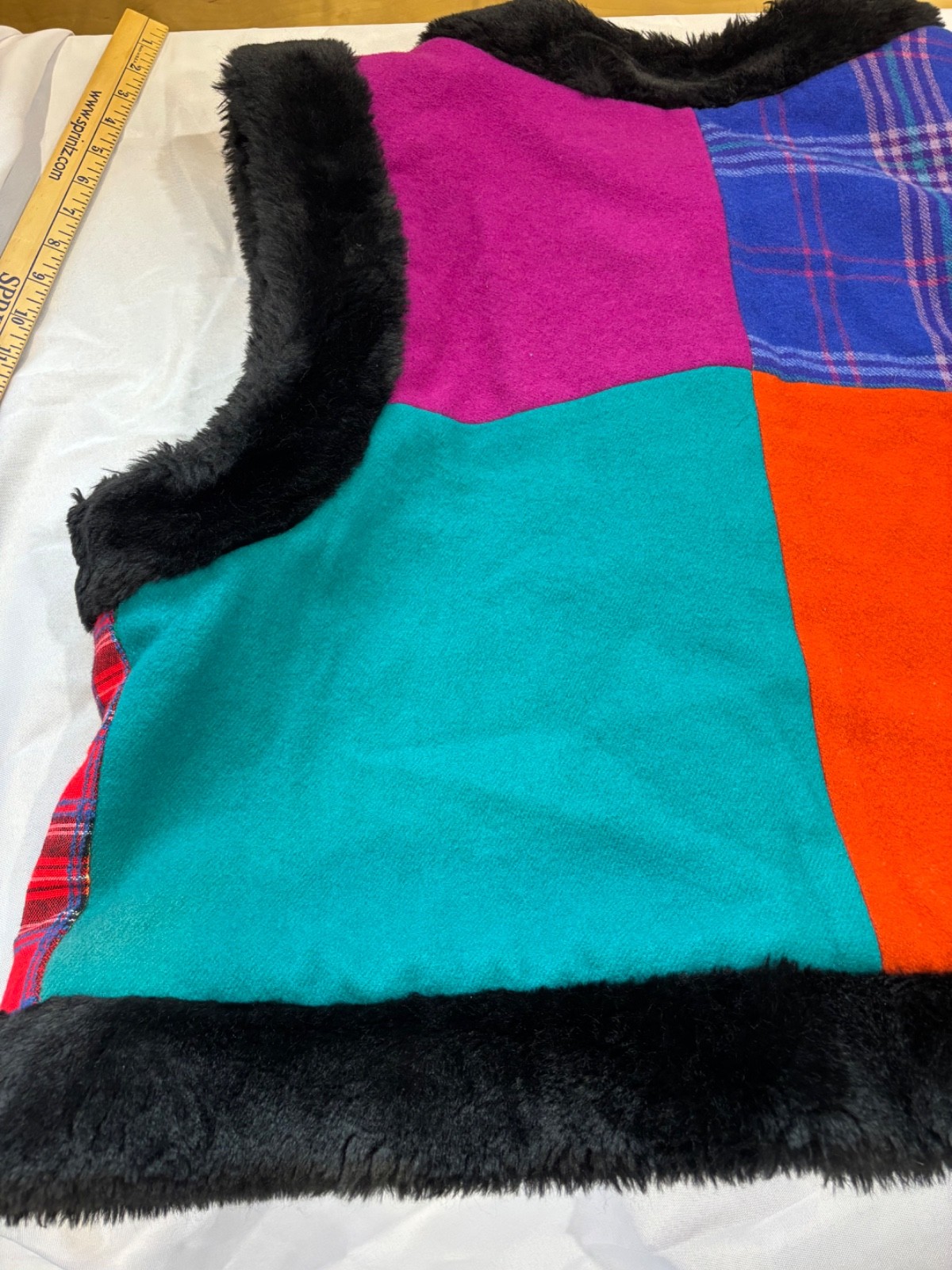 BaaBaaZuZu Patchwork Up-cycled Wool Button Sweate… - image 7