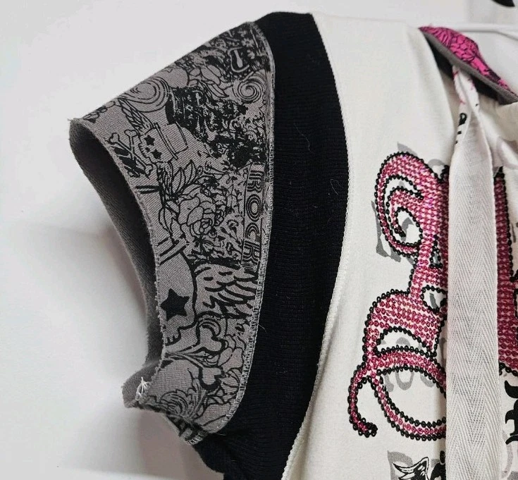 罕见 Abbey Dawn 作者 Avril Lavigne 短袖拉链连帽衫,尺寸 M — 第 4/4 张图片