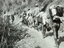 Antique Dry Plate Glass Negative Native Carriers In A Caravan Carrying Equipment