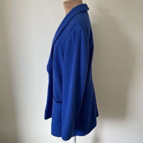 Armani Collezioni Electric Blue Angora Wool Single Button Blazer Jacket Size 10 - Picture 12 of 12