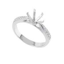 925 Sterling Silver 6 Prong Engagement Ring Setting 8 mm Round Semi Mount Ring