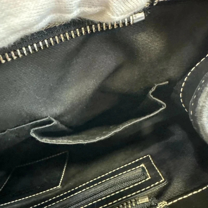 Coach Vintage Signature Jacquard Canvas Leather Shoulder Bag image 10