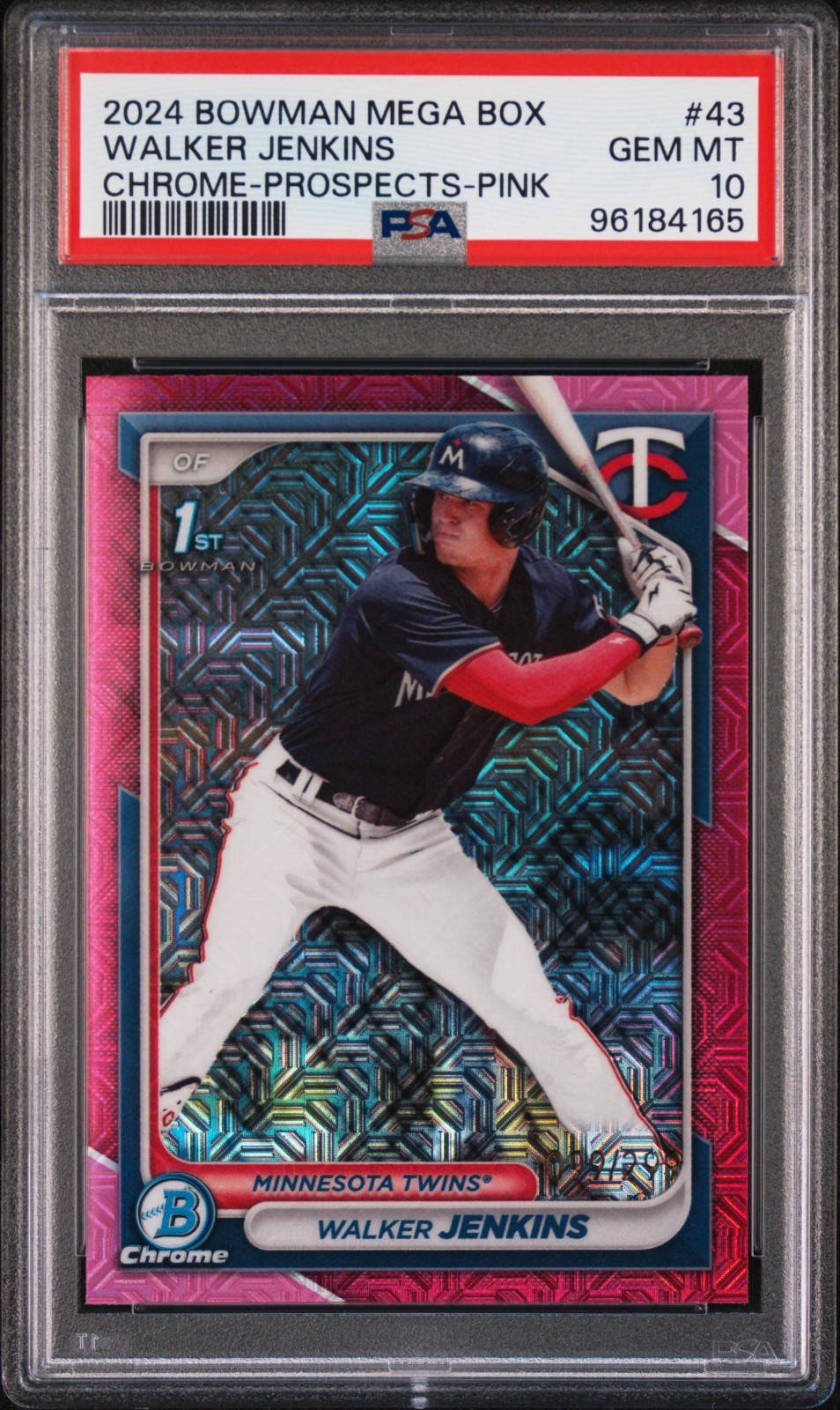 WALKER JENKINS 2024 Bowman Mega Box Chrome 1st Mojo Pink Refractor #/199 PSA 10