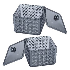 2 Pcs Bathroom Organization Cotton Swab Holder Travel Pad Dispenser