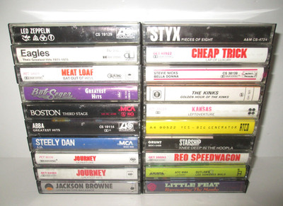 Classic Rock Cassette Lot (20) Journey-Zeppelin-Seger-Eagles-Steely Dan-Styx-YES