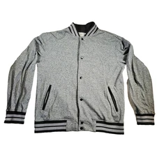 Charles And A Half Men’s XL Gray Jacket Snap Button Pockets Long Sleeve