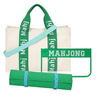 Sanwuta 3 Pcs Large Capacity American Mahjong Set Organizer and Carrier Bag w...