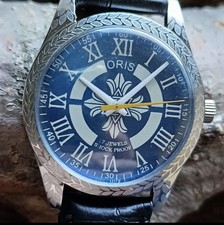 ORIS 1980s Vintage Hand-Wind Mechanical Men s Watch 38mm Roman Dial Swiss Made