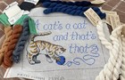 New Listingpatti mann Handpainted Needlepoint canvas Kit Cat Calico Silk Ivory Wool Thread